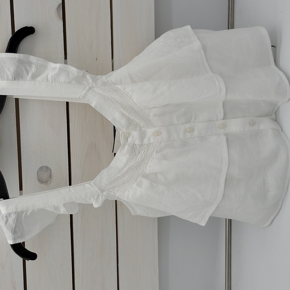 American Eagle, Size Small, white linen tank top